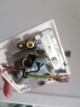 Damaged caused to switch by electrical Fault - Herts and Beds Electrical